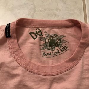 D&G dolce & gabana PINK tee. Some stretch square.